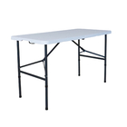Mesa para Jardim Dobrável Caxia 4 Lugares Retangular 74x60x124cm Aço Branco Plicosa