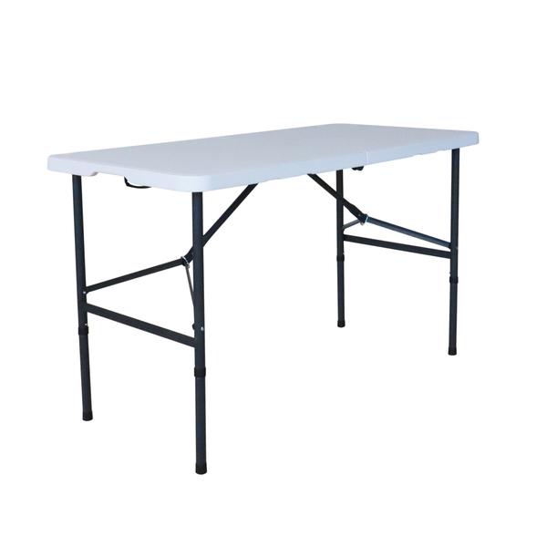 Mesa para Jardim Dobrável Caxia 4 Lugares Retangular 74x60x124cm Aço Branco Plicosa