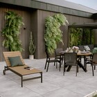 Mesa para Jardim Clara 6 Lugares Redonda 74x140x140cm de Alumínio Cinza Naterial
