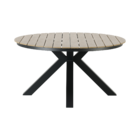 Mesa para Jardim Clara 6 Lugares Redonda 74x140x140cm de Alumínio Cinza Naterial