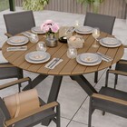 Mesa para Jardim Clara 6 Lugares Redonda 74x140x140cm de Alumínio Cinza Naterial