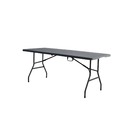 Mesa de Jardim Dobrável Retangular 6 Lugares em Aço 74x180x74cm Cinza Plicosa