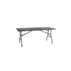 Mesa de Jardim Dobrável Retangular 6 Lugares em Aço 74x180x74cm Cinza Plicosa