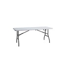 Mesa de Jardim Dobrável Retangular 6 Lugares em Aço 74x180x74cm Branca Plicosa