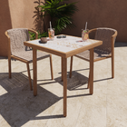 Mesa de Jardim Gaia 4 Lugares Quadrada 75x65,5x65,5cm Alumínio Marrom Naterial