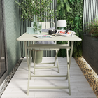 Mesa para Jardim Dobrável Idaho 2 Lugares Quadrada 75x75x75cm de Alumínio Verde Naterial