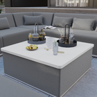 Mesa para Jardim Neptune 4 Lugares Quadrada 44x91,5x91,5cm de Alumínio Cinza e Branco Naterial