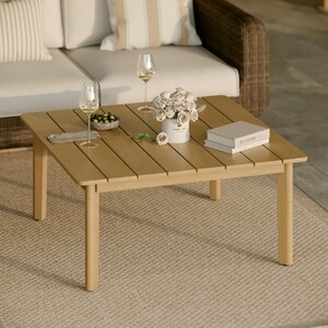 Foto de Mesa de Apoio Jardim Alumínio 42x91,5x91,5cm Bege Nerea