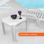 Mesa de Jardim Quadrado 4 Lugares em Plástico 45x45cm Gelo Antares