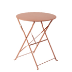 Mesa de Jardim Dobrável Redonda em Aço 71x60x60cm Laranja Flora II Origami Naterial