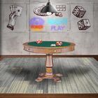 Mesa De Jogos Carteado 4 Lugares Victoria Redonda Tampo Rever