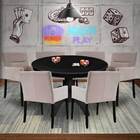 Mesa De Jogos Carteado Montreal Redonda Tampo Reversível Pret