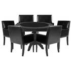 Mesa De Jogos Carteado Montreal Redonda Tampo Reversível Pret