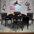 Mesa De Jogos Carteado Montreal Redonda Tampo Reversível Pret