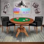 Mesa De Jogos Carteado Redonda Montreal Tampo Reversível Amên