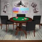 Mesa De Jogos Carteado Redonda Montreal Tampo Reversível Imbu