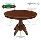 Mesa De Jogos Carteado Redonda Montreal Tampo Reversível Imbu