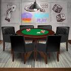 Mesa De Jogos Carteado Redonda Montreal Tampo Reversível Imbu