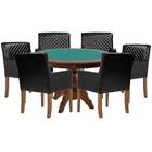 Mesa De Jogos Carteado Redonda Montreal Tampo Reversível Imbu