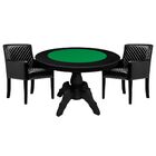 Mesa De Jogos Carteado Redonda Montreal Tampo Reversível Pret