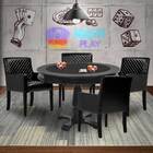 Mesa De Jogos Carteado Redonda Victoria Tampo Reversível Pret