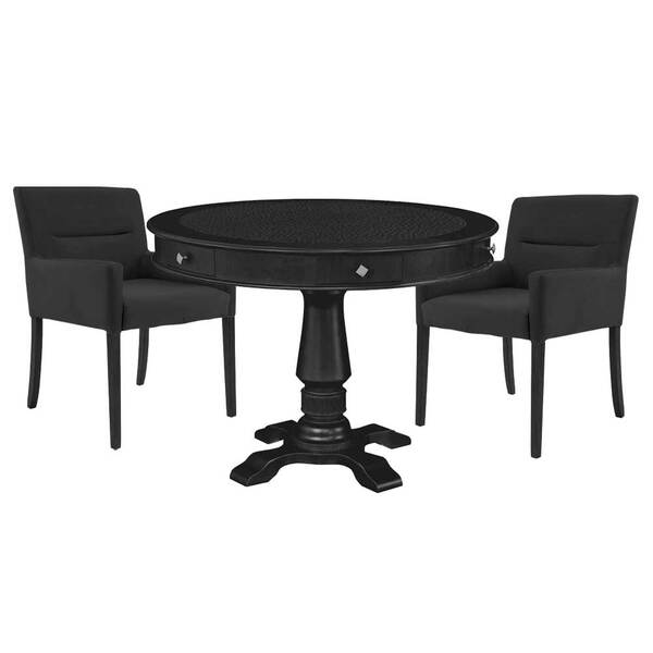 Mesa De Jogos Carteado Redonda Victoria Tampo Reversível Pret