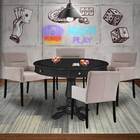 Mesa De Jogos Carteado Redonda Victoria Tampo Reversível Pret