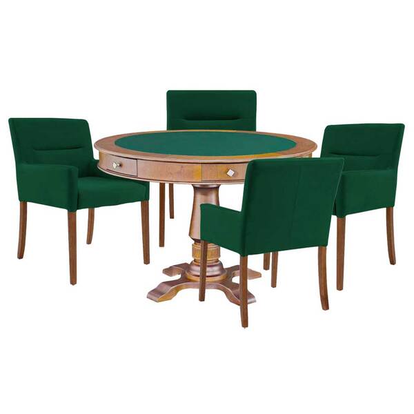 Mesa De Jogos Carteado Victoria Redonda Tampo Reversível Amên