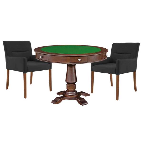 Mesa De Jogos Carteado Victoria Redonda Tampo Reversível Imbu