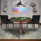 Mesa De Jogos Carteado Victoria Redonda Tampo Reversível Imbu