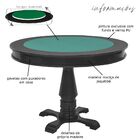 Mesa De Jogos Carteado Victoria Redonda Tampo Reversível Pret