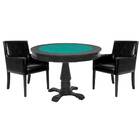 Mesa De Jogos Carteado Victoria Redonda Tampo Reversível Pret