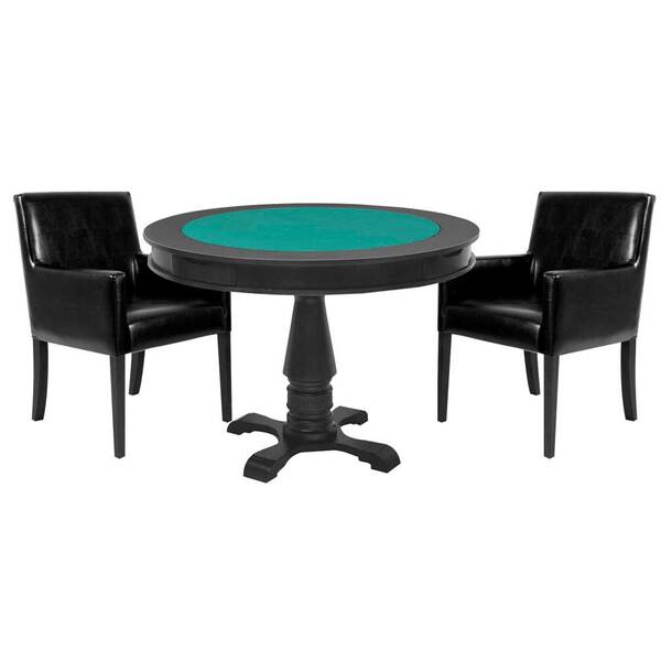 Mesa De Jogos Carteado Victoria Redonda Tampo Reversível Pret