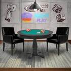 Mesa De Jogos Carteado Victoria Redonda Tampo Reversível Pret