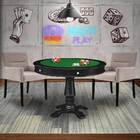 Mesa De Jogos Carteado Victoria Redonda Tampo Reversível Pret