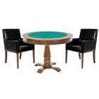 Mesa De Jogos Redonda Com 2 Cadeiras Corino Preto Gran Belo