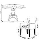 Mesa De Jogos Redonda Com 6 Cadeiras Corino Preto Gran Belo