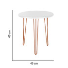 Mesa De Lateral Canto Apoio Roma Industrial Pé De Ferro Bronz