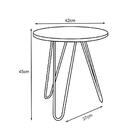 Mesa De Lateral Duo Lisboa Ferro Cobre Tampo Branco - Cor: Br