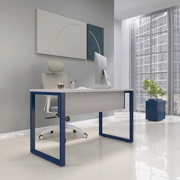 Mesa De Madeira 134cm X 60cm M134/60p25 Cinza/azul