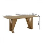 Mesa De Madeira Adriana 200 Cm Com Vidro Nature - Henn