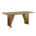Mesa De Madeira Adriana 200 Cm Com Vidro Nature - Henn