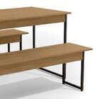 Mesa De Madeira Com 2 Bancos Freijó/preto Fosco Li013 - Kappe