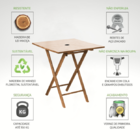 Mesa De Madeira Dobrável Linha Classic Com Tampo Liso 70x70 C