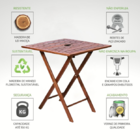 Mesa De Madeira Dobrável Linha Gourmet Com Tampo Ripado 70x70