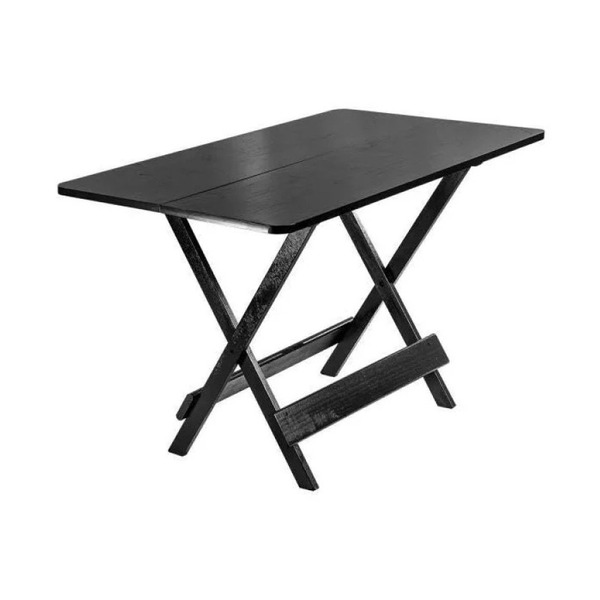 Mesa De Madeira Dobrável Preta 120x70cm Maplan