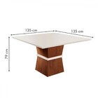 Mesa De Madeira Germany Com Vidro Chocolate/off White 7579 -