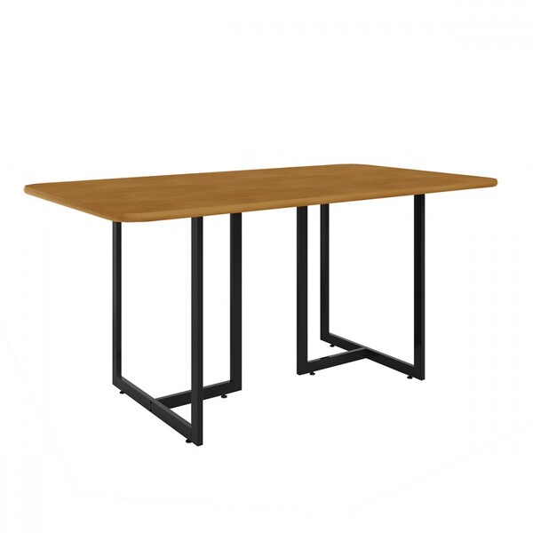 Mesa De Madeira Imperatriz Preto/nature - Art Panta