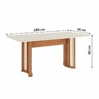 Mesa De Madeira Ísis Com Vidro Canto Arredondado Nature/off W