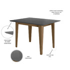 Mesa De Madeira Kate Com Vidro Carvalho/grafite/preto J00379